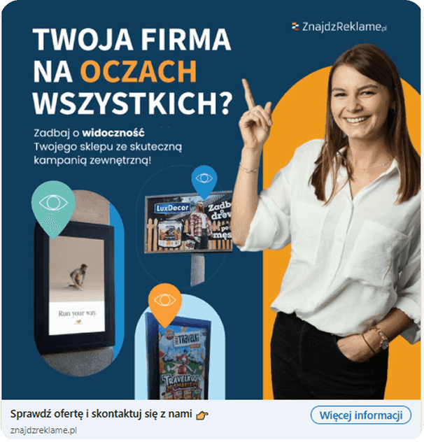 Reklama z pojedynczym zdjęciem